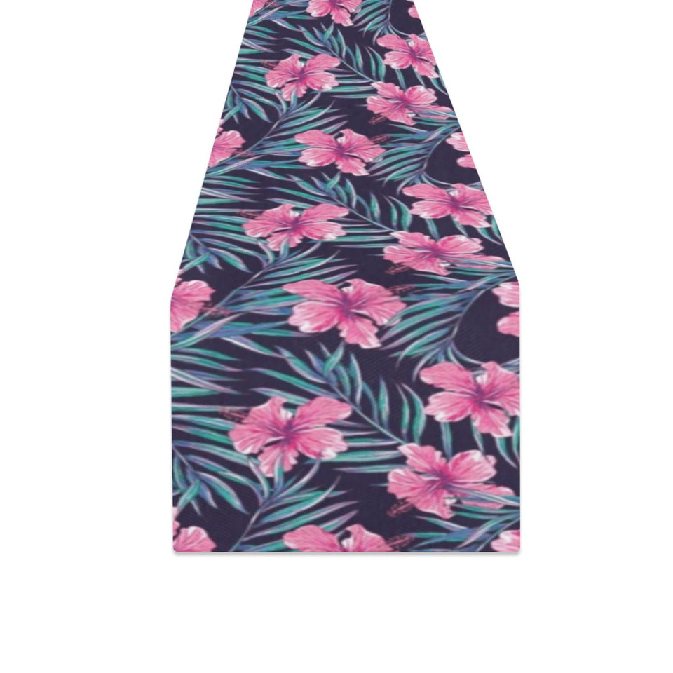 Hibiscus Pattern Print Design 05 Table Runner