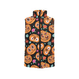 Pumpkin flowers spiderweb Halloween theme Women's Padded Vest