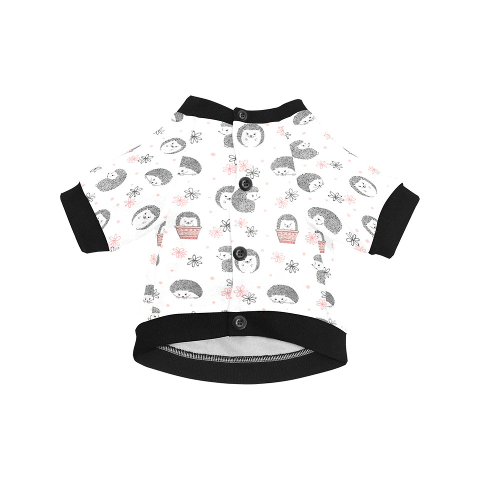 Hedgehog Pattern Print Design 02 All Over Print Pet Dog Round Neck Fuzzy Shirt