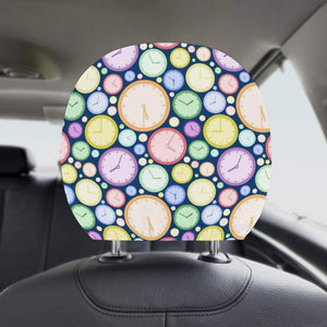 Colorful clock background Car Headrest Cover