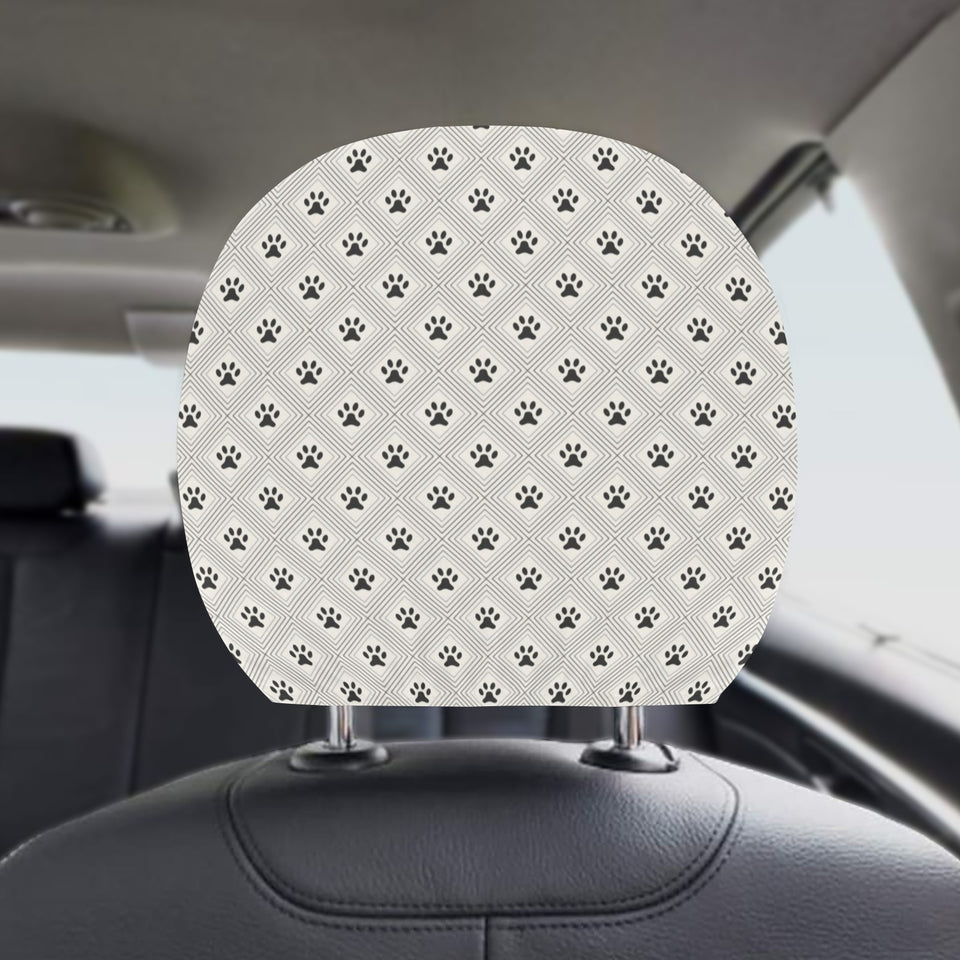 Dog Paws Pattern Print Design 03 Car Headrest Cover