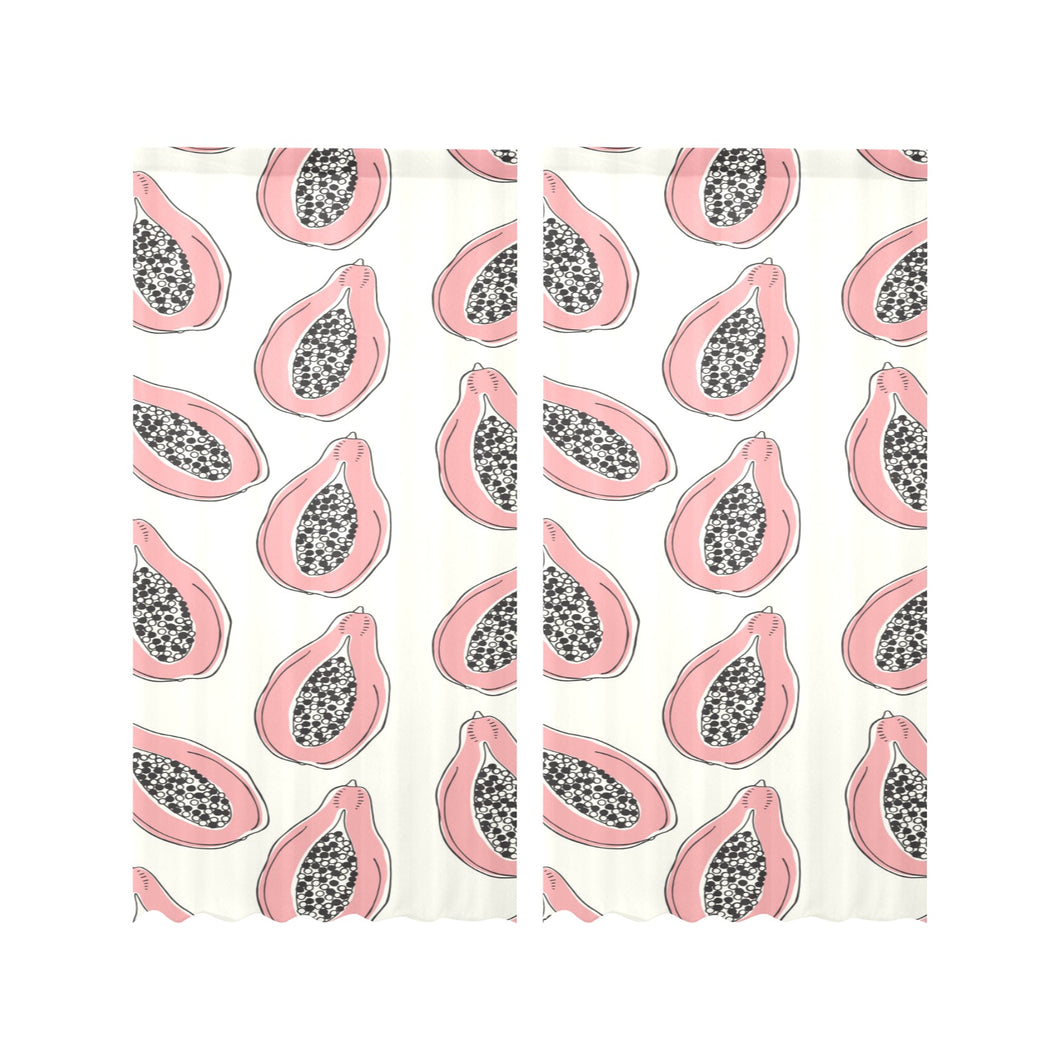 papaya pattern Gauze Curtain