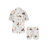 Cute Chihuahua puppie pattern Women's V-Neck Short Pajama Set