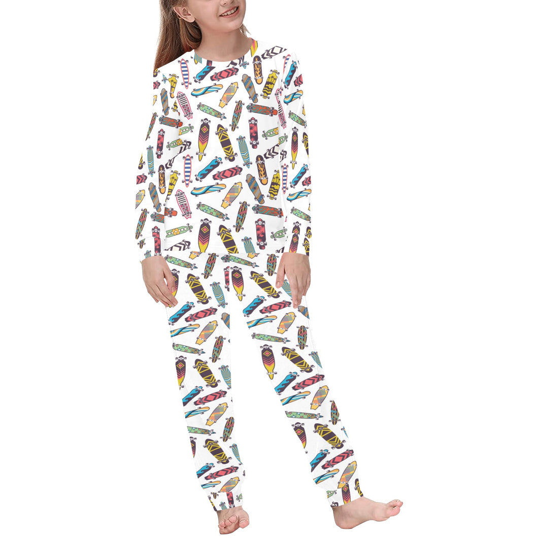 Skate Board Pattern Print Design 05 Kids' Boys' Girls' All Over Print Pajama Set