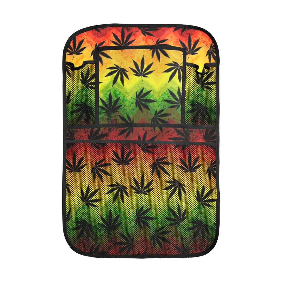 Canabis Marijuana Weed Pattern Print Design 03 Car Seat Back Organizer