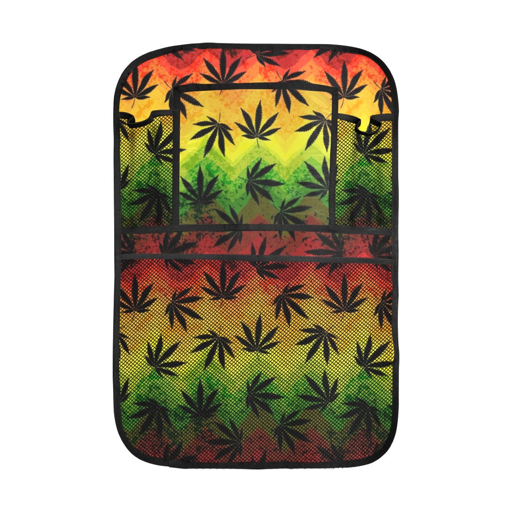 Canabis Marijuana Weed Pattern Print Design 03 Car Seat Back Organizer