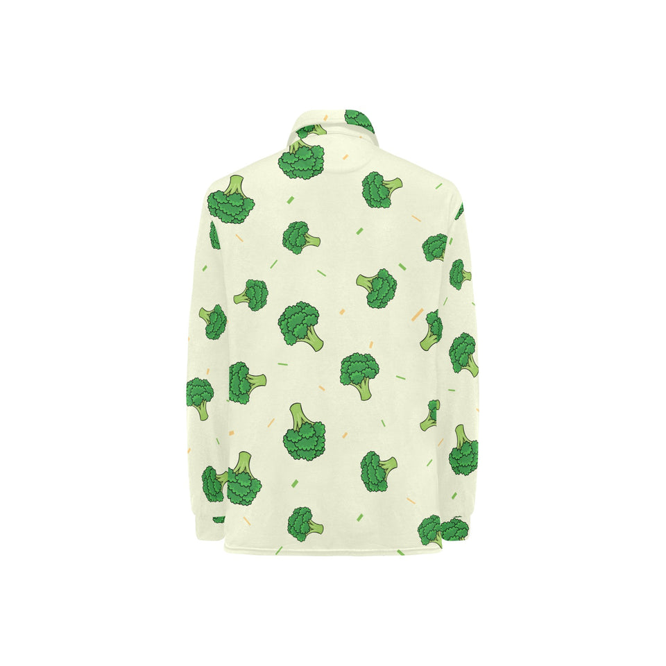 Broccoli pattern Women's Long Sleeve Polo Shirt
