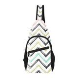 zigzag chevron paint pattern All Over Print Chest Bag