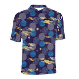 Blue japanese pattern cloud wave flower Men's All Over Print Polo Shirt