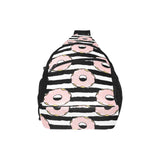 Donuts pink icing striped pattern All Over Print Chest Bag