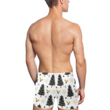 Christmas tree holly snow star pattern Men's Swimming Trunks