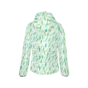 Green Peas Pattern Print Design 01 Women's Padded Hooded Jacket