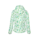Green Peas Pattern Print Design 01 Women's Padded Hooded Jacket