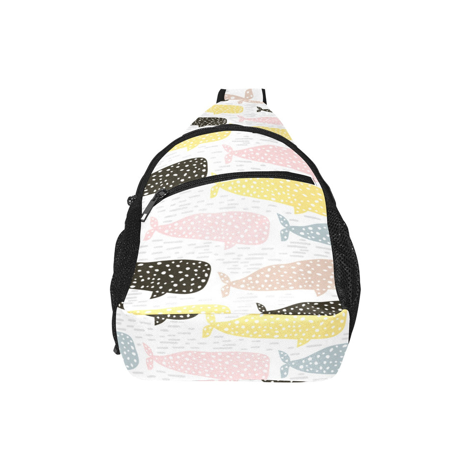 Whale dot pattern All Over Print Chest Bag