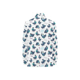 Pigeon Pattern Print Design 02 Women's Long Sleeve Polo Shirt