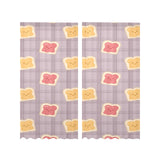 Bread Toast Pattern Print Design 05 Gauze Curtain