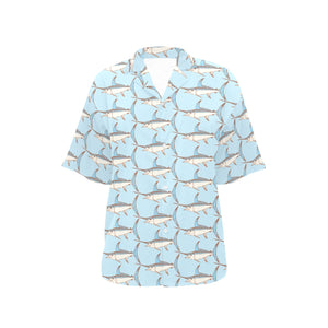 Swordfish Pattern Print Design 01 Women's All Over Print Hawaiian Shirt