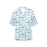 Swordfish Pattern Print Design 01 Women's All Over Print Hawaiian Shirt