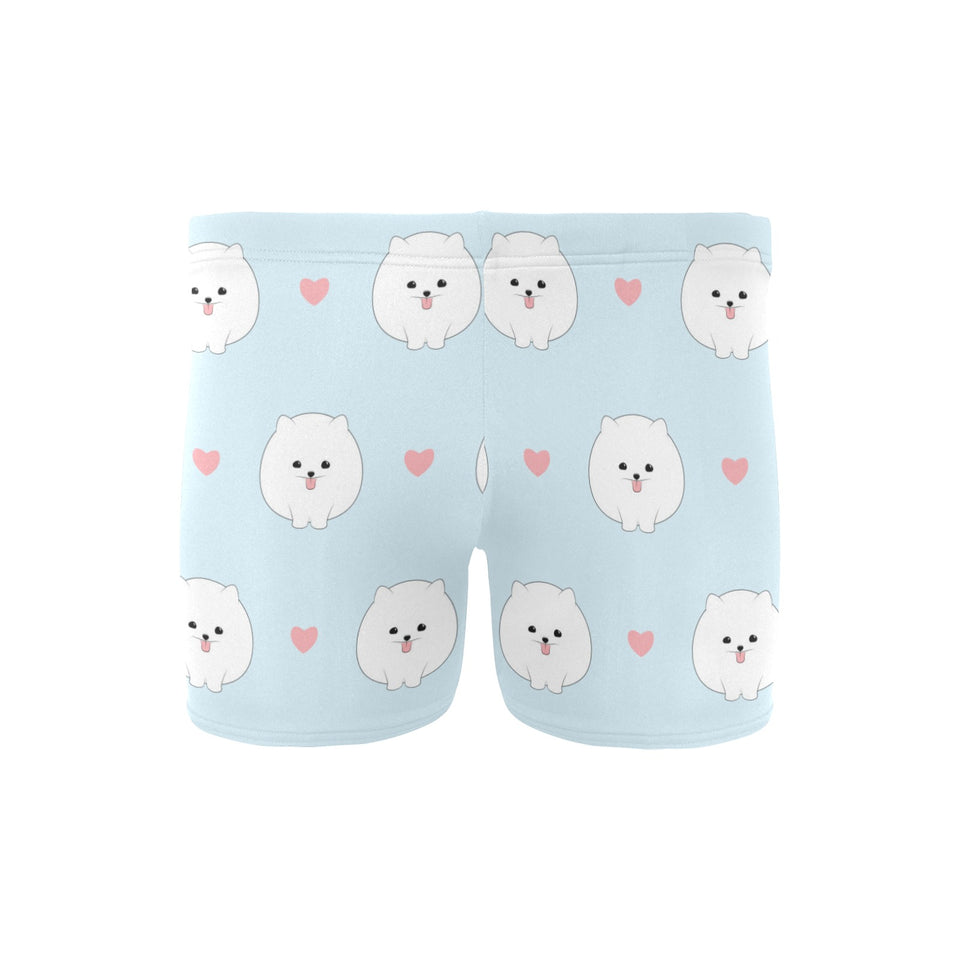 White cute pomeranian pattern Men's Swimming Trunks