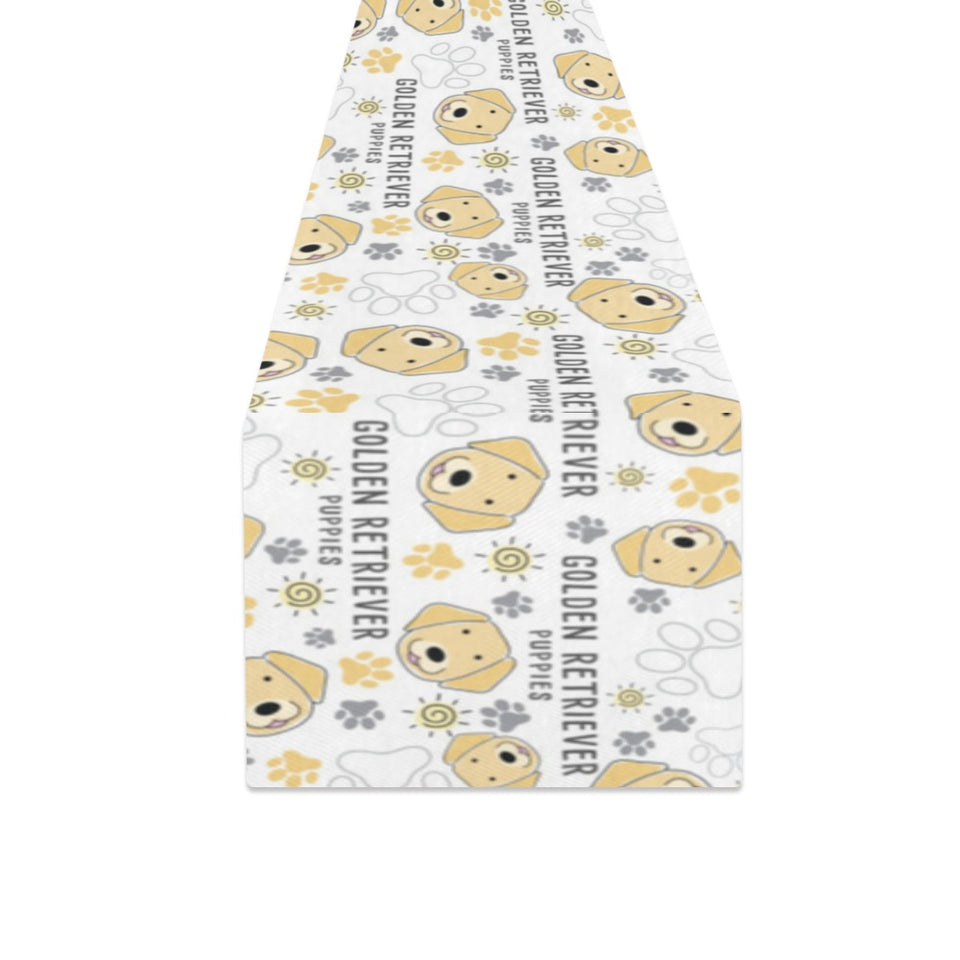 Golden Retriever Pattern Print Design 04 Table Runner