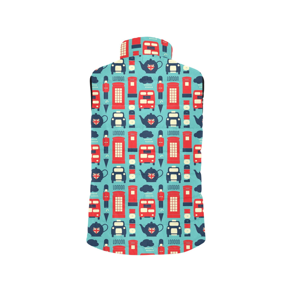 British Pattern Print Design 04 Men's Padded Vest