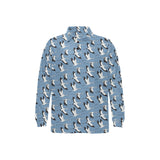 Seagull Pattern Print Design 04 Men's Long Sleeve Polo Shirt