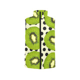 kiwi black dot background Women's Padded Vest