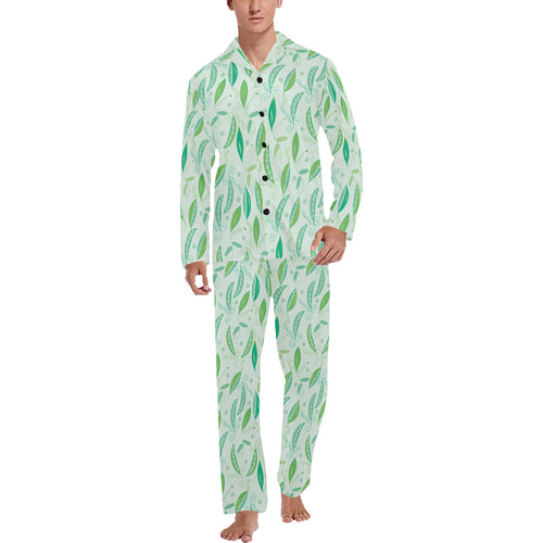 Green Peas Pattern Print Design 01 Men's Long Pajama Set