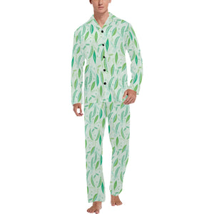 Green Peas Pattern Print Design 01 Men's Long Pajama Set