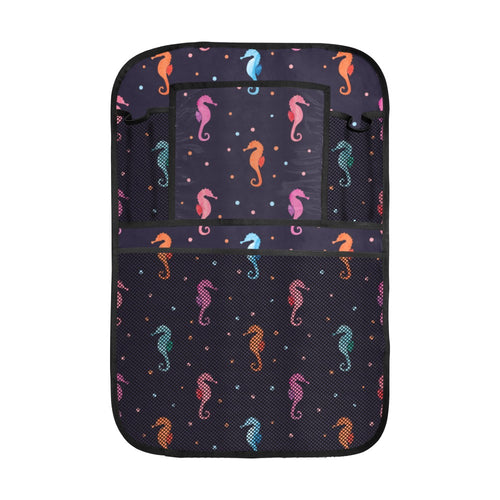Watercolor colorful seahorse pattern Car Seat Back Organizer