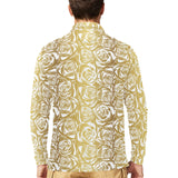 Rose Pattern Print Design 05 Men's Long Sleeve Polo Shirt