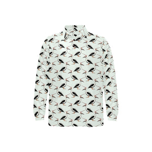 Pelican Pattern Print Design 02 Men's Long Sleeve Polo Shirt