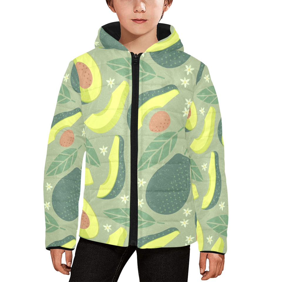 Avocado pattern Kids' Boys' Girls' Padded Hooded Jacket