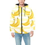 Banana pattern blackground Men's Padded Hooded Jacket