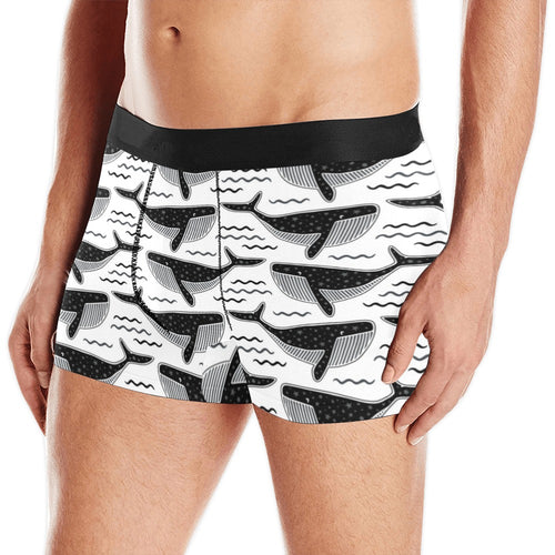 Black whale pattern Men's All Over Print Boxer Briefs Men's Underwear