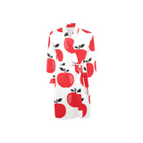 red apples white background Men's Long Sleeve Belted Night Robe