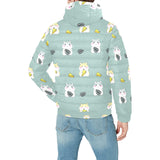 Cute hamster cheese pattern Men's Padded Hooded Jacket