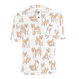 shiba inu dog pattern Men's All Over Print Polo Shirt