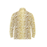 Rose Pattern Print Design 05 Men's Long Sleeve Polo Shirt