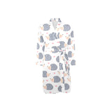 Hedgehog Pattern Print Design 04 Men's Long Sleeve Belted Night Robe