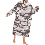 Garlic bulb dark background Blanket Robe with Sleeves