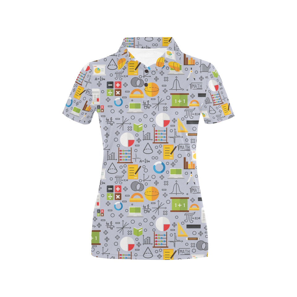 Math Pattern Print Design 04 Women's All Over Print Polo Shirt