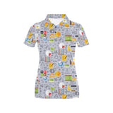 Math Pattern Print Design 04 Women's All Over Print Polo Shirt