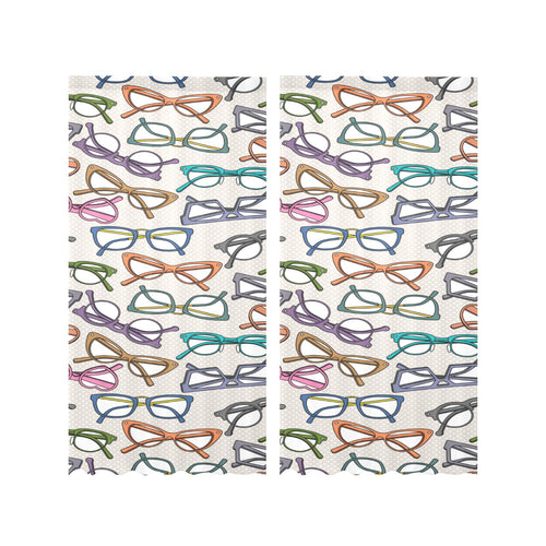 Sun Glasses Pattern Print Design 01 Gauze Curtain