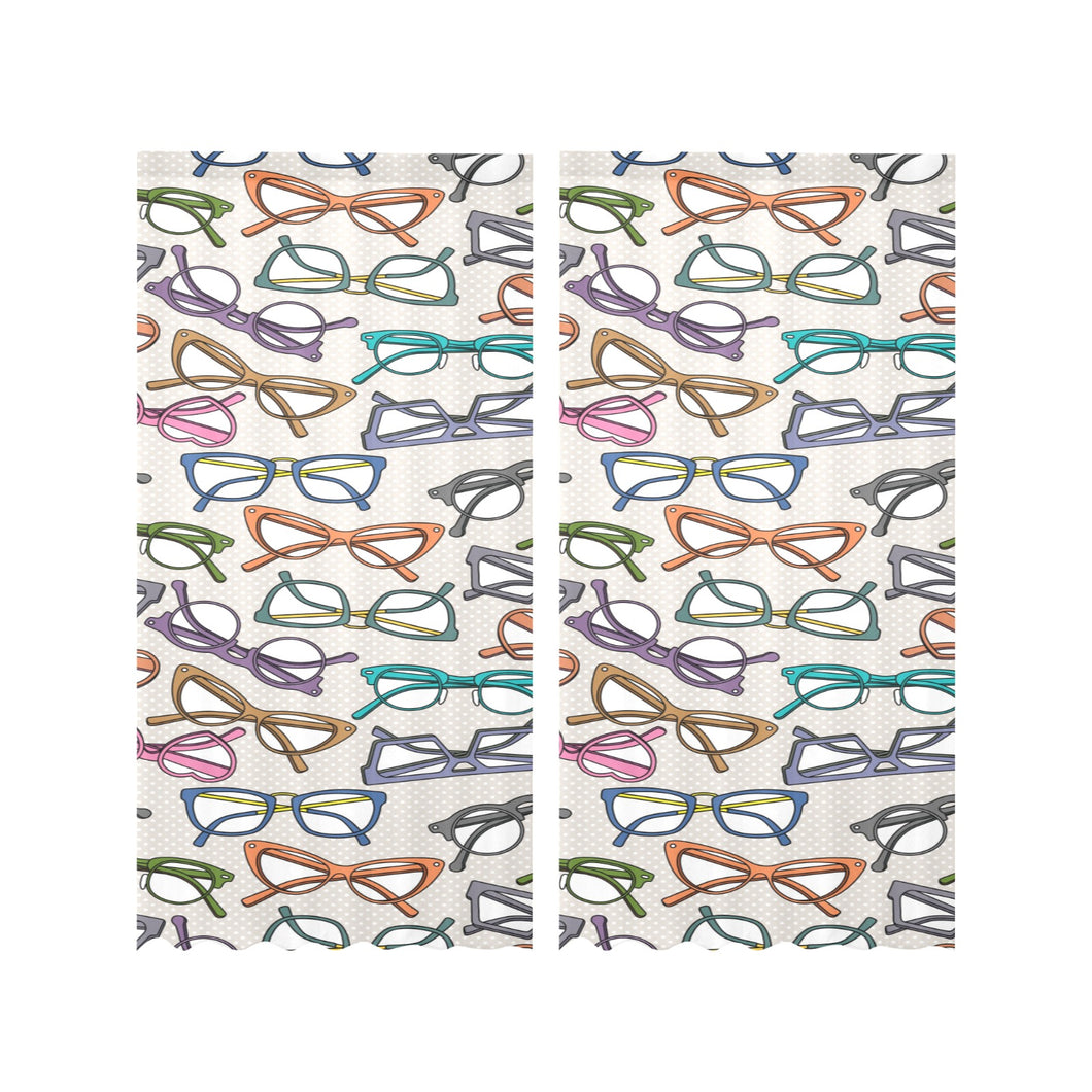 Sun Glasses Pattern Print Design 01 Gauze Curtain