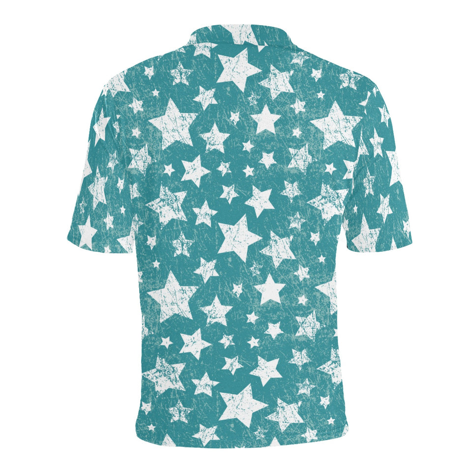Vintage star pattern Men's All Over Print Polo Shirt