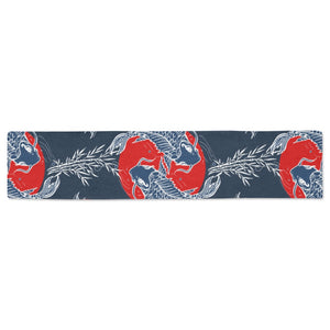 Koi Fish Carp Fishs hand drawn japanese art Table Runner