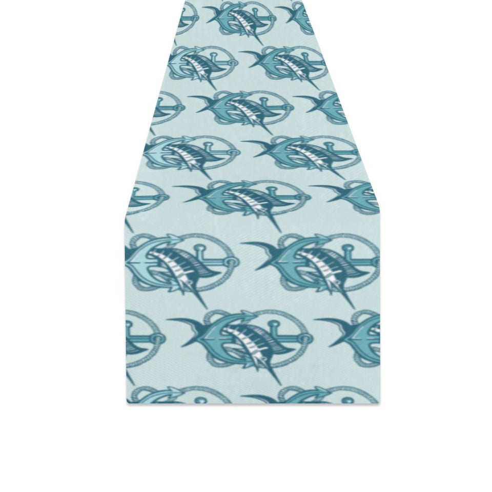 Swordfish Pattern Print Design 05 Table Runner