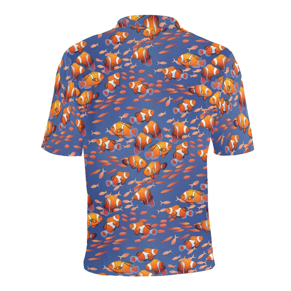Clown Fish Pattern Print Design 04 Men's All Over Print Polo Shirt