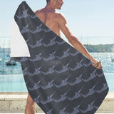 Swordfish Pattern Print Design 03 Beach Towel